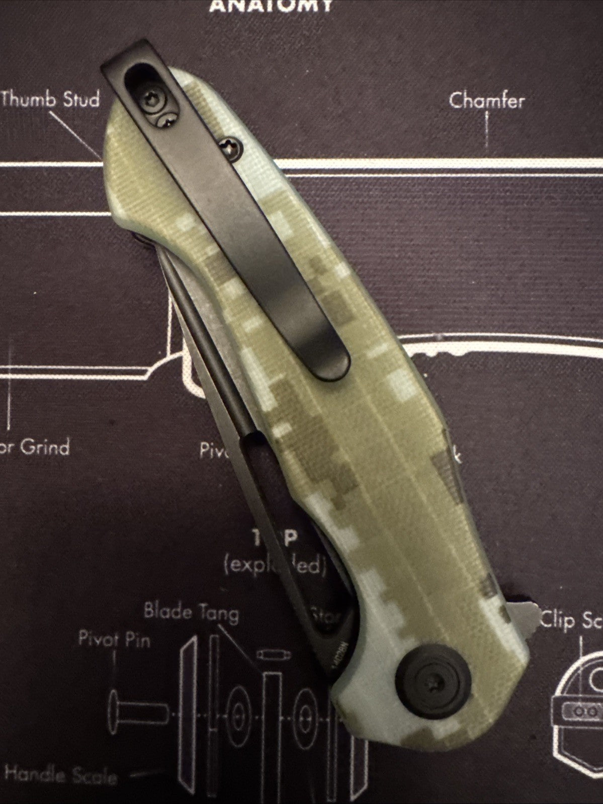 Kubey Dugu Linerlock Digital Camo G10 Folding Black 14C28N Sandvik Knife 210L