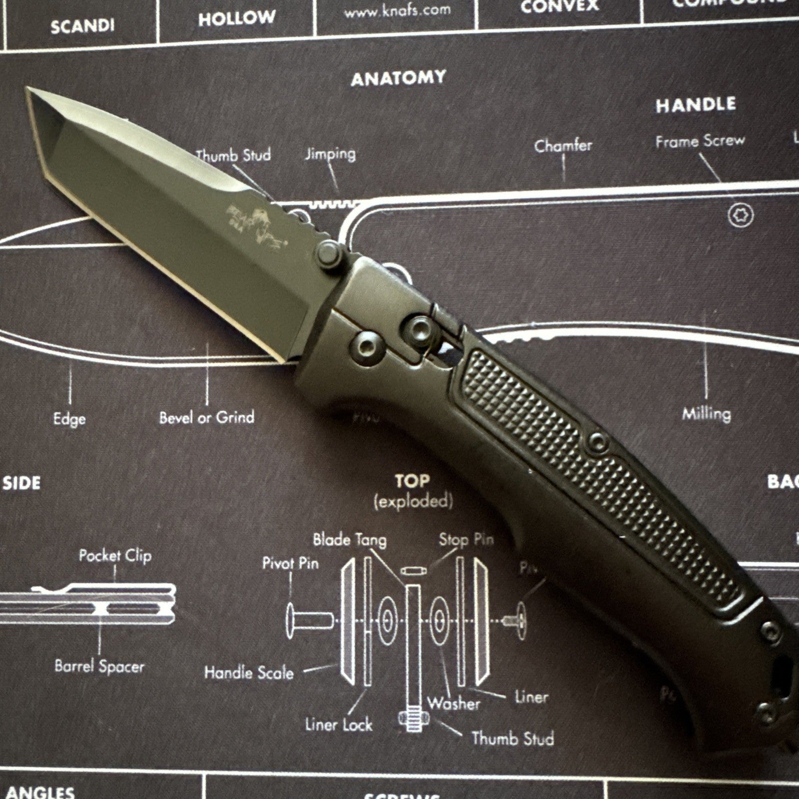 Bear Ops Rancor IV MC-550-AlBK-B-14C28N Made in USA Folding Knife Black Aluminum