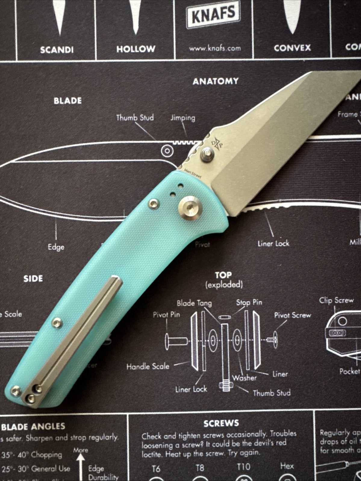Kansept MAIN STREET T1015B4 BLUE G10 HANDLE STONEWASHED 154CM BLADE DIRK