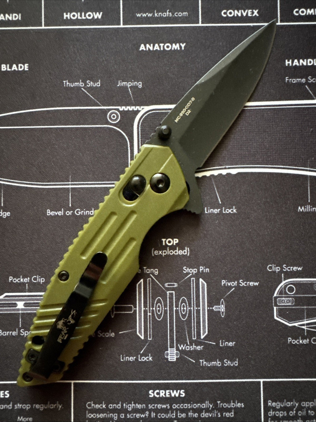 Bear & Son Rancor IX Slide Lock Flipper Knife 4-3/8" Blade - Green