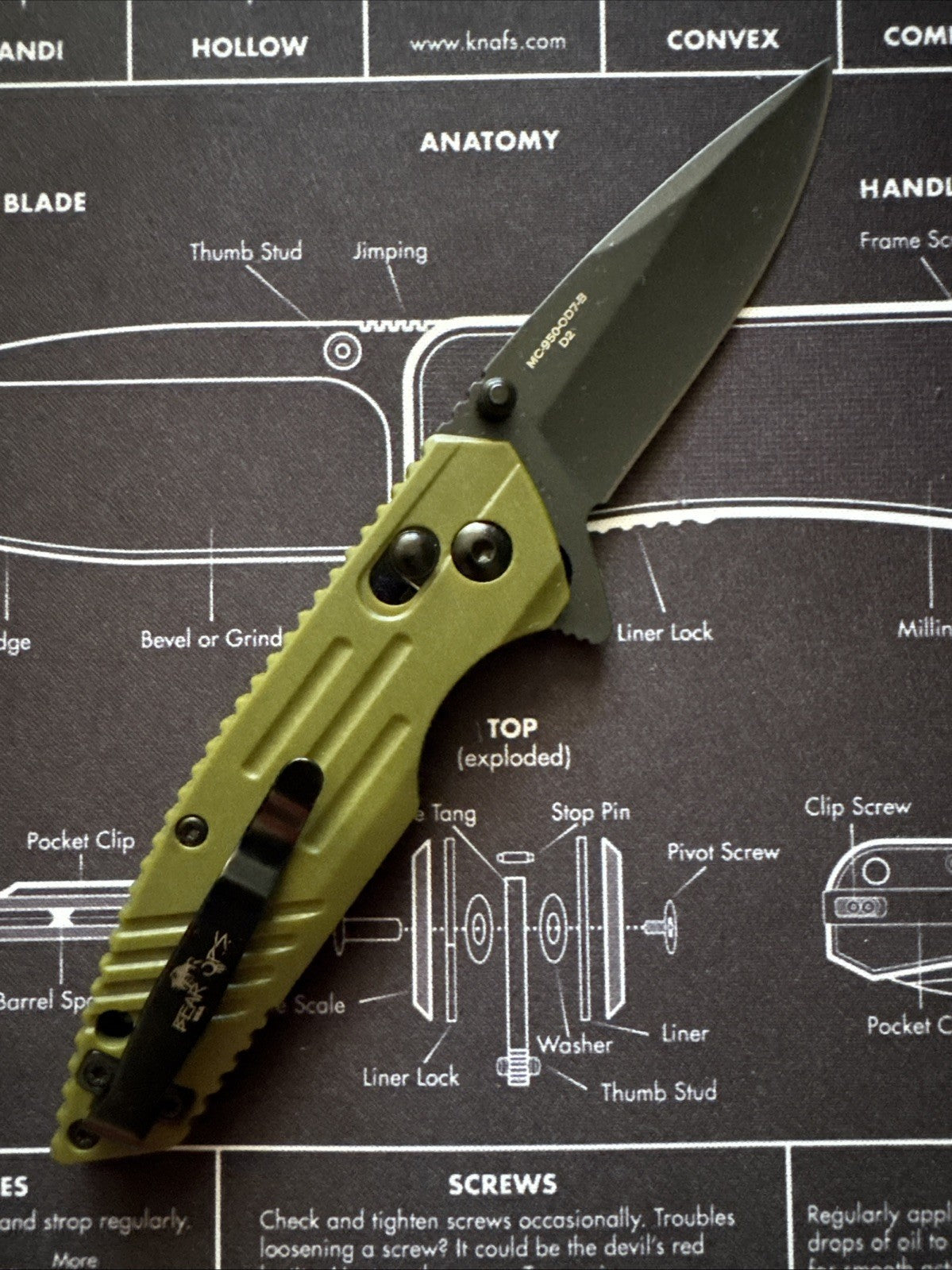 Bear & Son Rancor IX Slide Lock Flipper Knife 4-3/8" Blade - Green