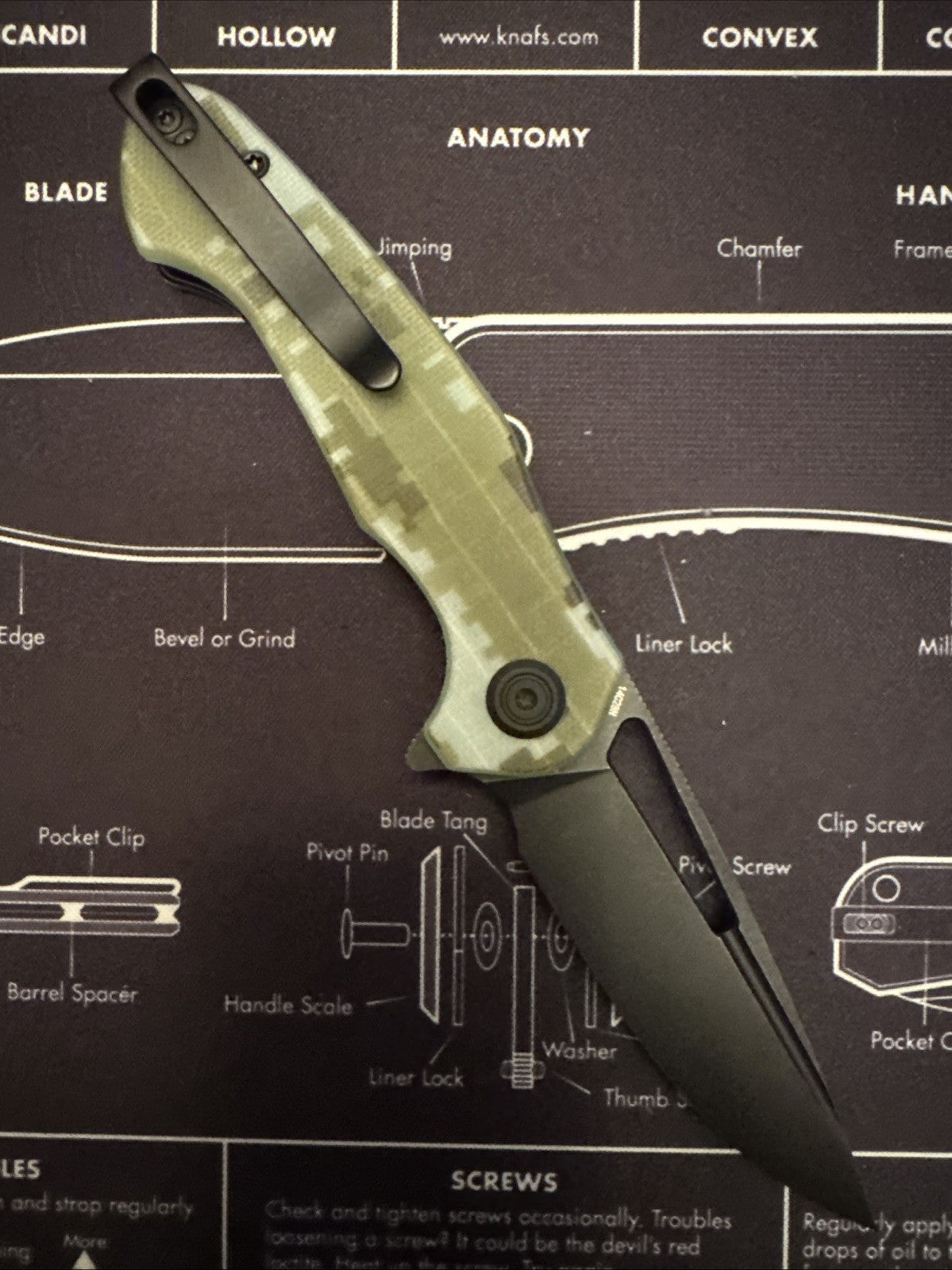 Kubey Dugu Linerlock Digital Camo G10 Folding Black 14C28N Sandvik Knife 210L