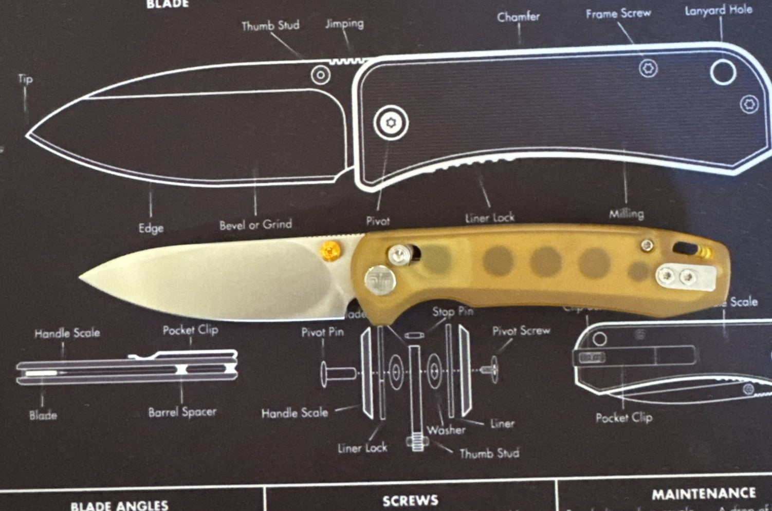 Dragonfly-Y Axis Lock EDC Folding Pocket Knife,2.99'' 14C28N Steel Blade,PEI Han