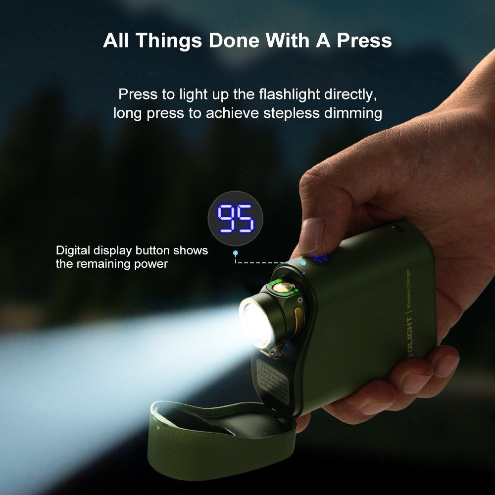 Green Olight Baton 4 Premium Edition Rechargeable Flashlight White (1300)