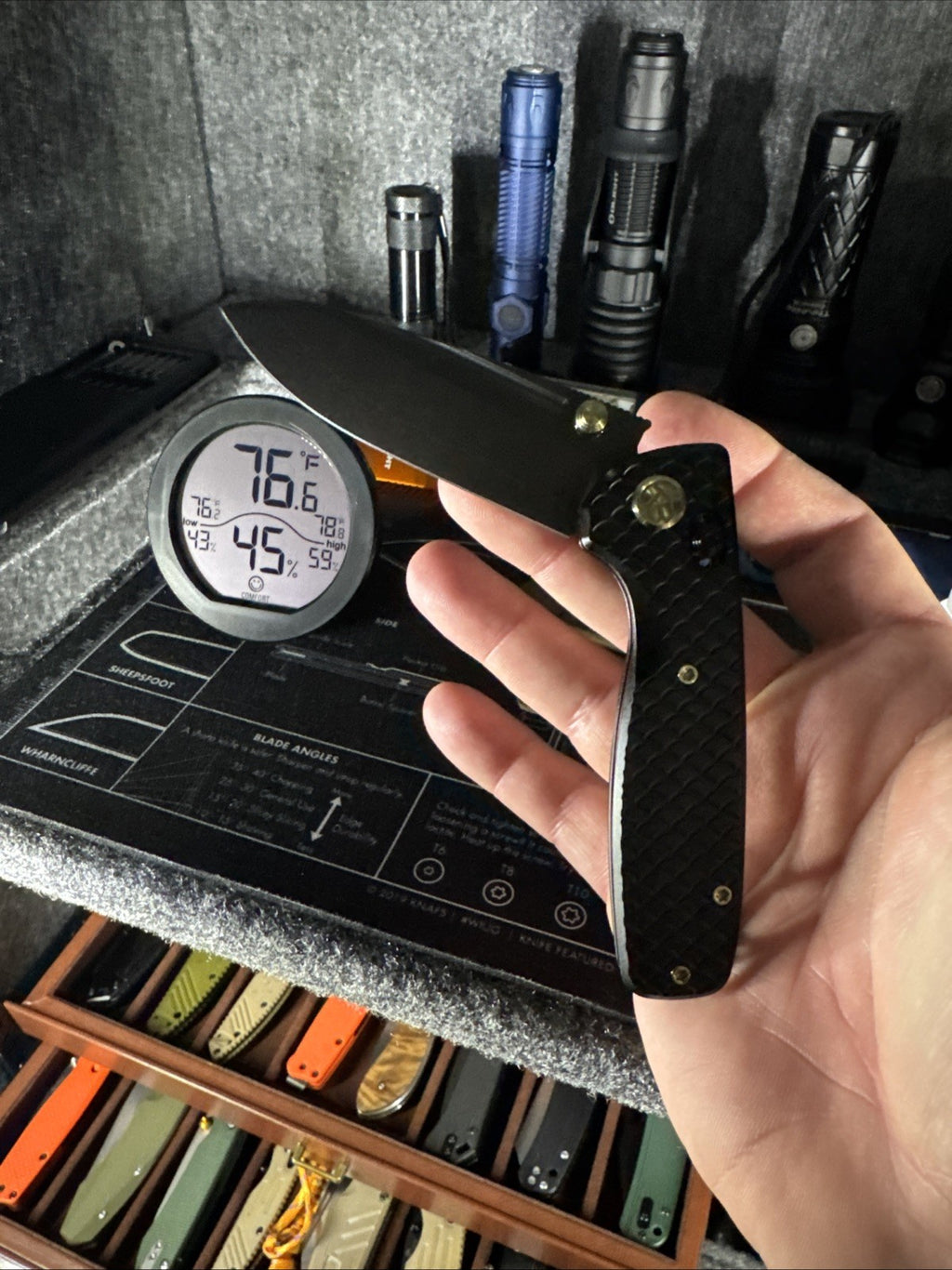 Kubey Bluff Folding Knife 3" S35VN Steel Blade Black 6AL4V Steel Titanium Handle
