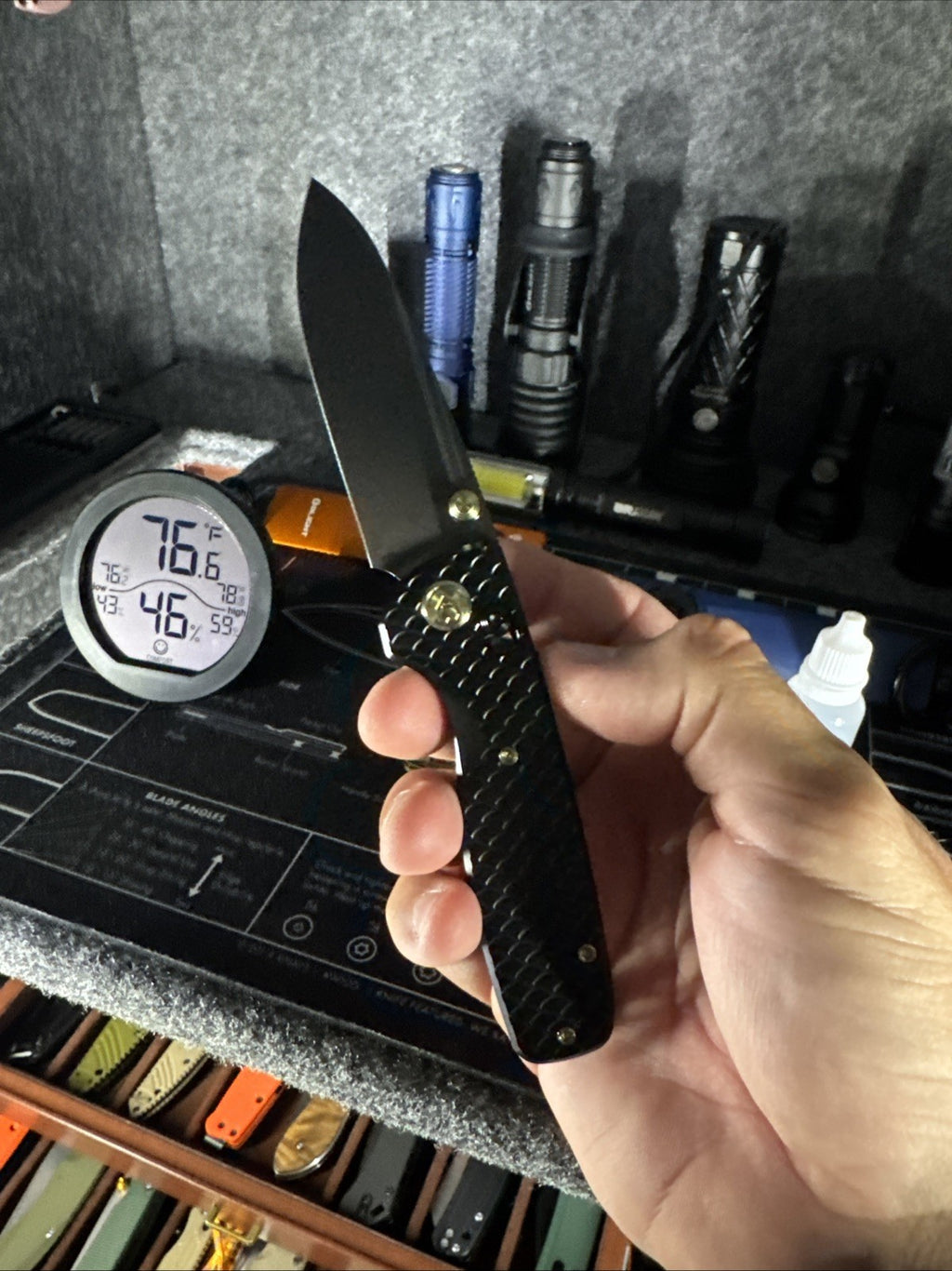 Kubey Bluff Folding Knife 3" S35VN Steel Blade Black 6AL4V Steel Titanium Handle
