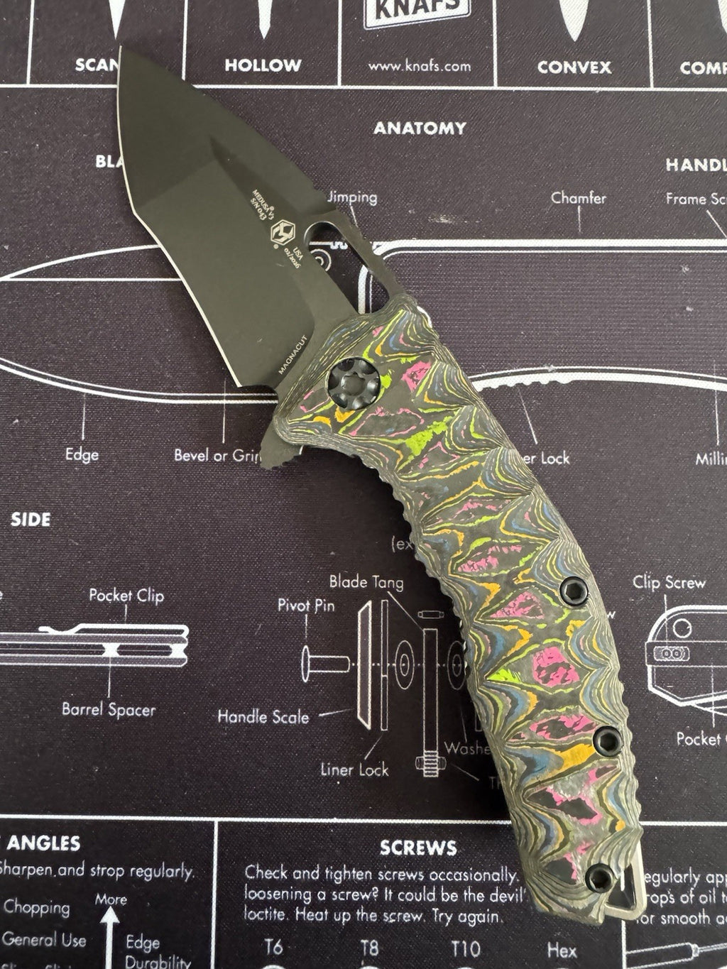 #43 Heretic Medusa Manual - 80s Camo Carbon Milled, Titanium - DLC Magnacut
