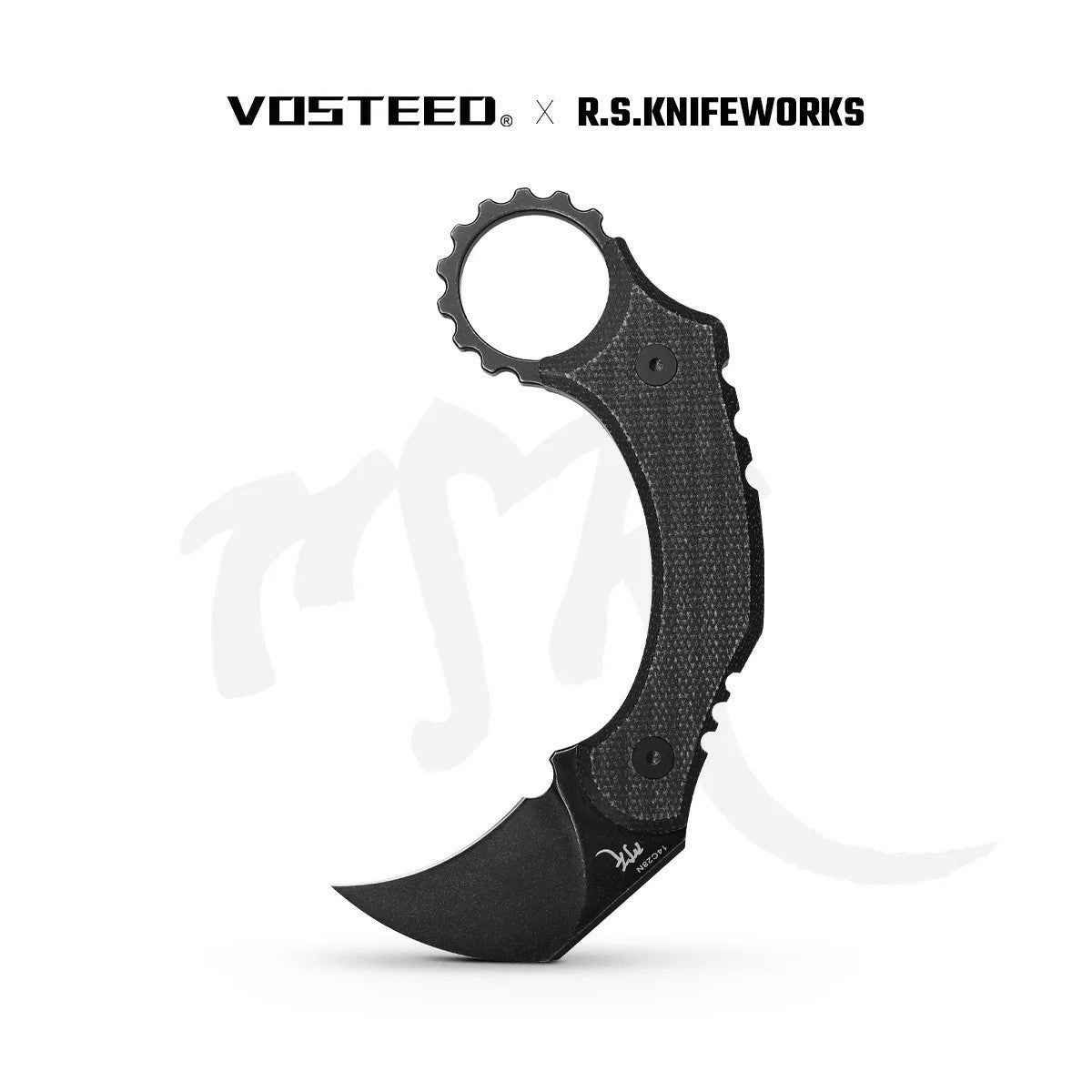 Vosteed Karambit Dirty Girl Fixed Blade Black 1.88" 14C28N Micarta Folding Knife