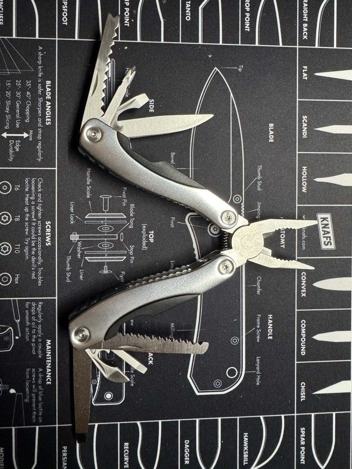 Gelindo Premium Multi Tool Pocket Knife Silver With Case Pliers Saw File