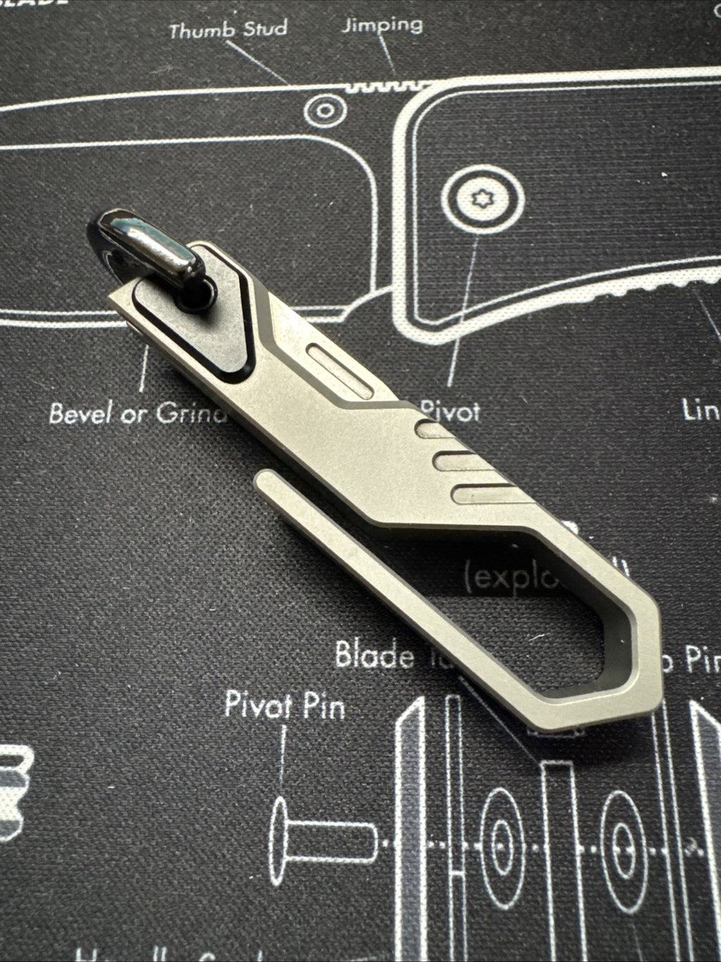 Ketuo Mini Keychain Folding Knife 1" M390 Steel Tanto Blade Titanium Handle