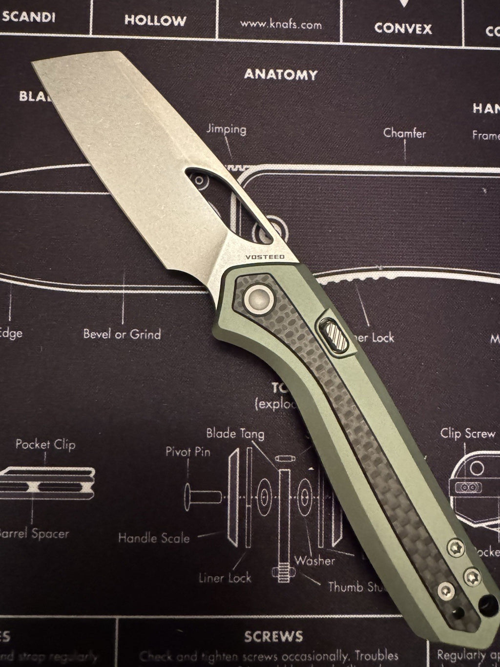 Vosteed Kroc EDC S35VN Blade & Aluminum & Carbon Fiber Handle A1804 - NIB NEW