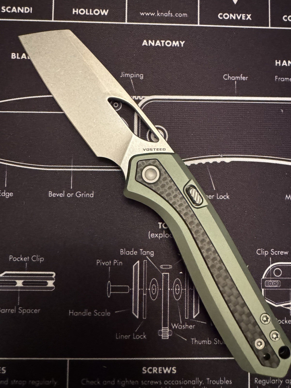 Vosteed Kroc EDC S35VN Blade & Aluminum & Carbon Fiber Handle A1804 - NIB NEW