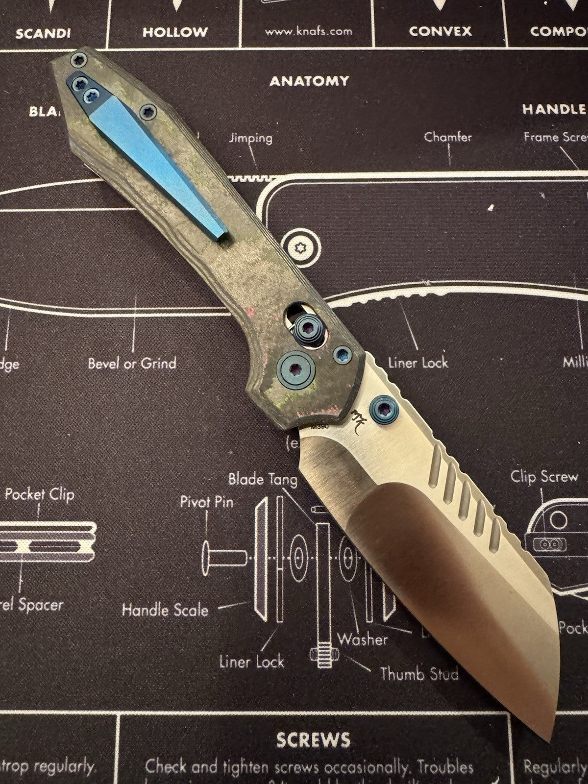 Vosteed Mini RSKAOS 80s Camo Carbon M390 BROP Br-op Exclusive Teeth!