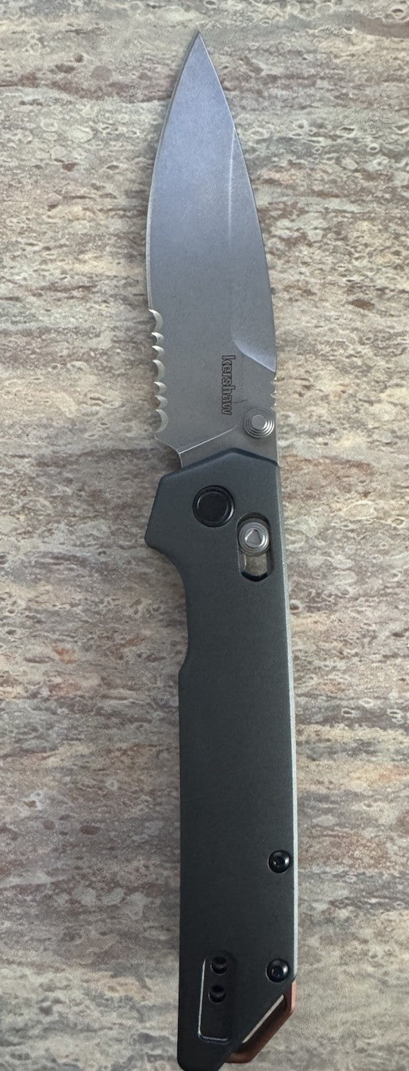 Kershaw Iridium DuraLock Gray 3" D2 Stainless Aluminum Folding Knife 2038ST
