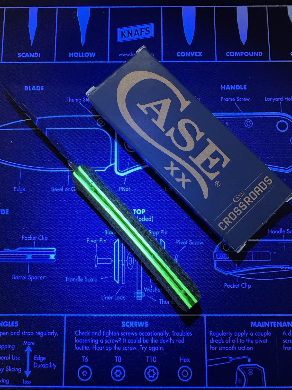 CASE XX KNIVES USA BLACK BURLAP DAYGLOW G10 CROSSROADS XR SOD BUSTER JR 66382