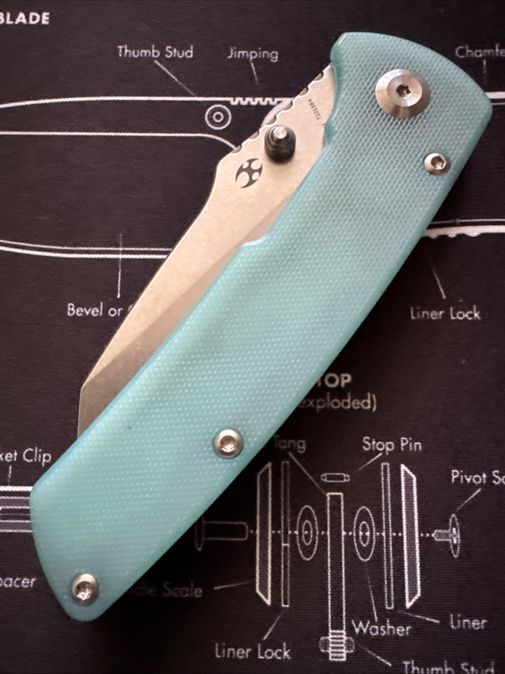 Kansept MAIN STREET T1015B4 BLUE G10 HANDLE STONEWASHED 154CM BLADE DIRK