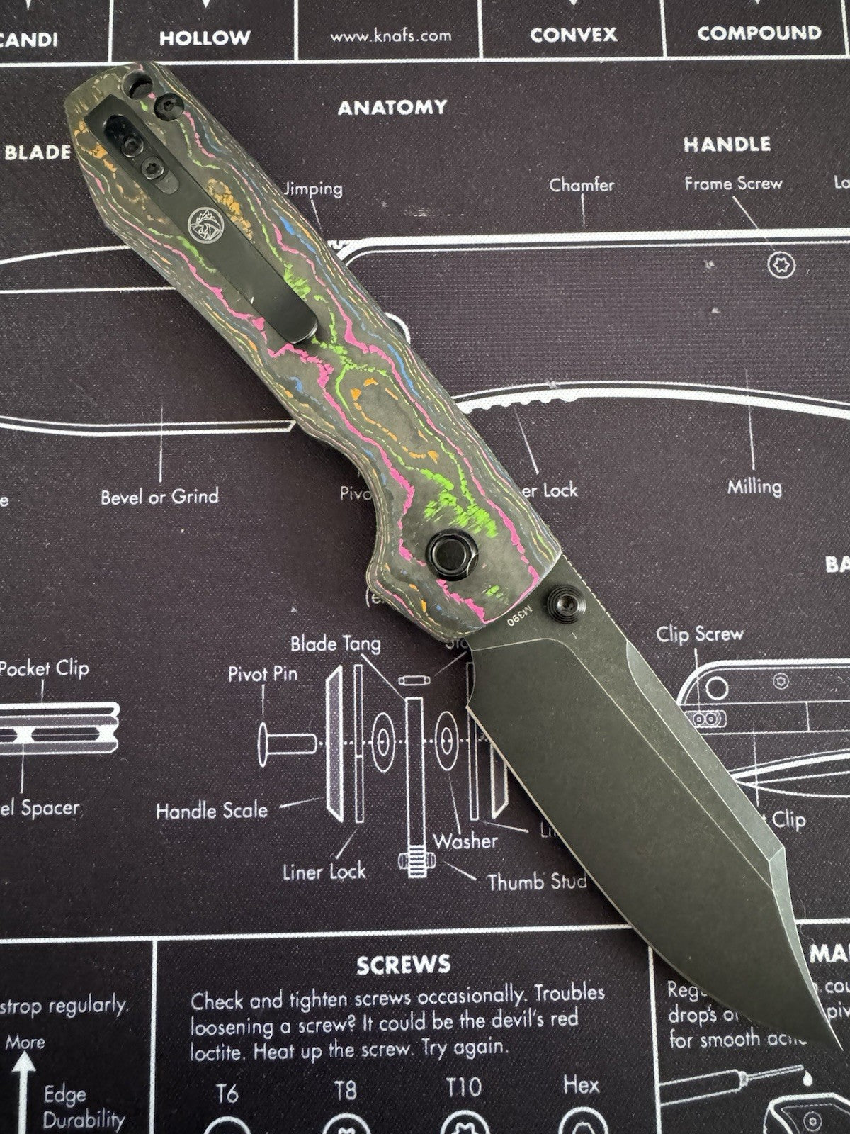 Vosteed Raccoon M390 Black 80s Camo Carbon Fiber BR OP Exclusive