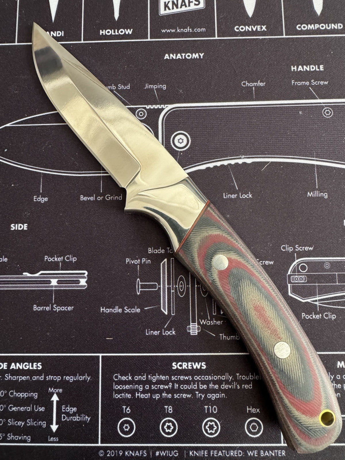 Gift-Ready 8.8" Damascus / Steel Knife Full Tang Hunt it Hunt + Leather Sheath