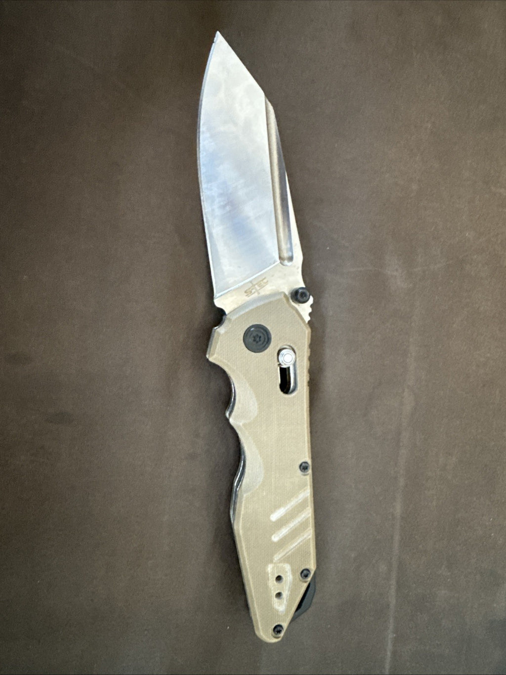S-Tec Folding Knife Green G10 Satin 8cr14 Stainless Steel Blade