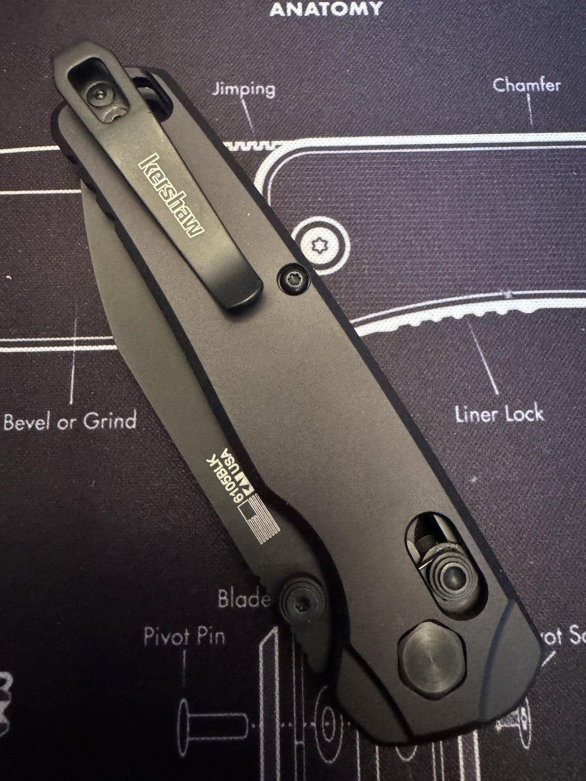 Kershaw Bel Air 6105BLK MAGNACUT Reverse Tanto Axis Lock Black Aluminum Handle