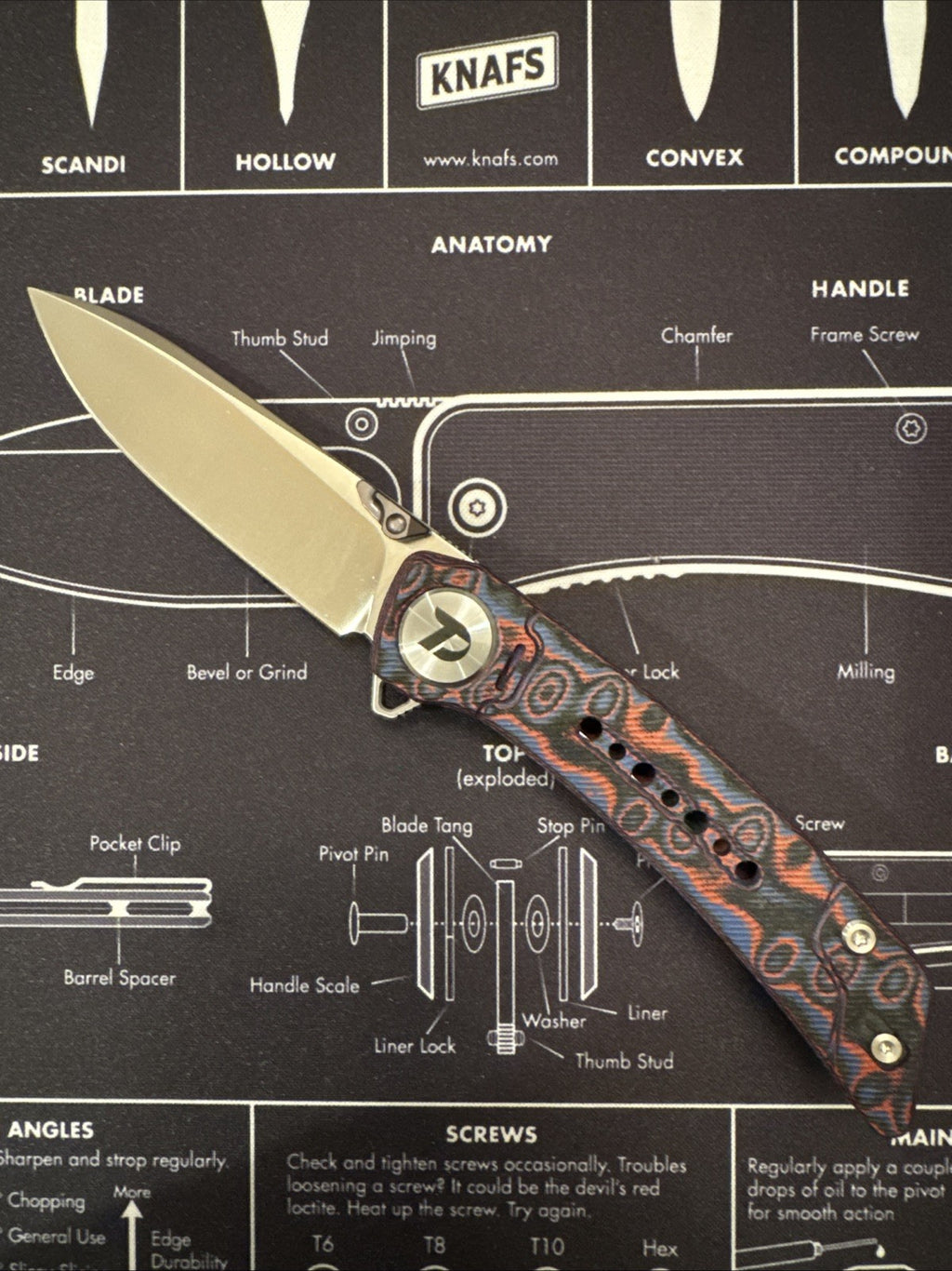 Dreamtech Micarta Handle, 14C28N Blade, Model: d3610MR (spiderman)
