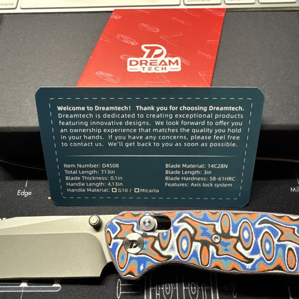 DreamTech Knife Tanto Coral crossbar lock Blade: 14c28n Model: D4508