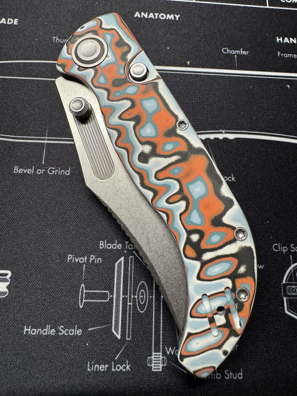 Vosteed Naga Top Liner Lock Knife Coral Norplex UltreX Micarta (3.5" Satin)