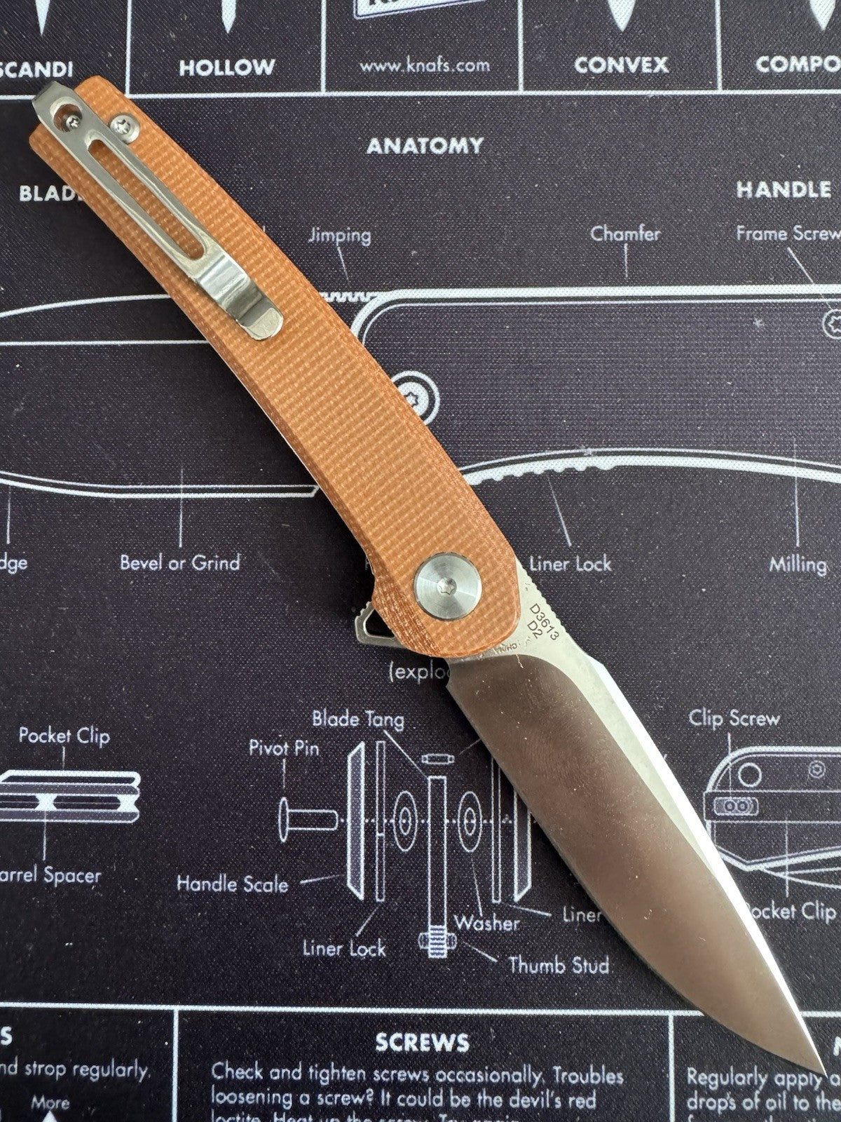 Dreamtech Linerlock Natural Micarta Folding D2 Steel Pocket Knife K3613MO