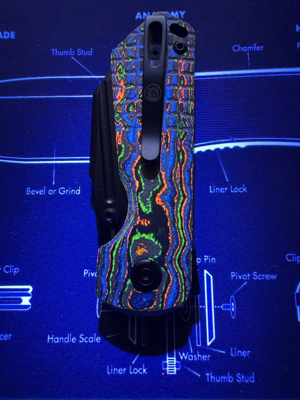 Vosteed Hedgehog - 80s Camo Carbon - Black Stonewash M390 - BR OP Exclusive