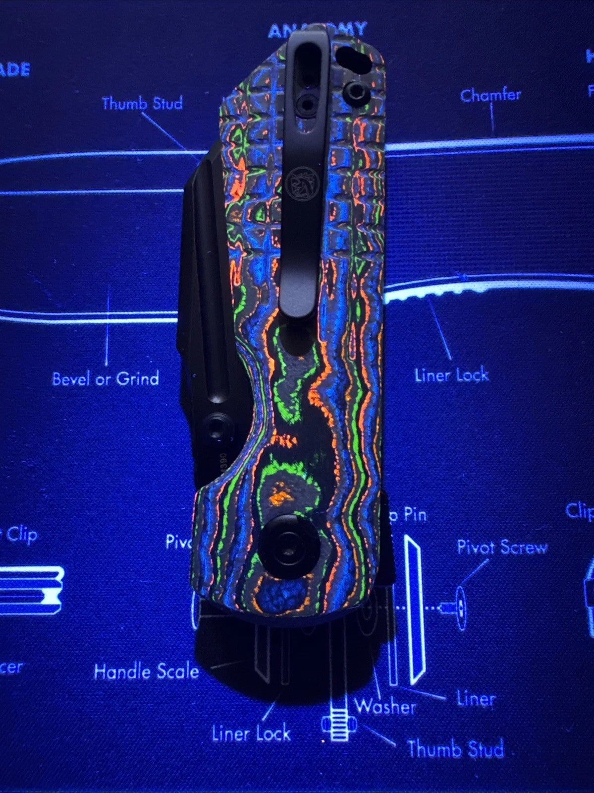 Vosteed Hedgehog - 80s Camo Carbon - Black Stonewash M390 - BR OP Exclusive