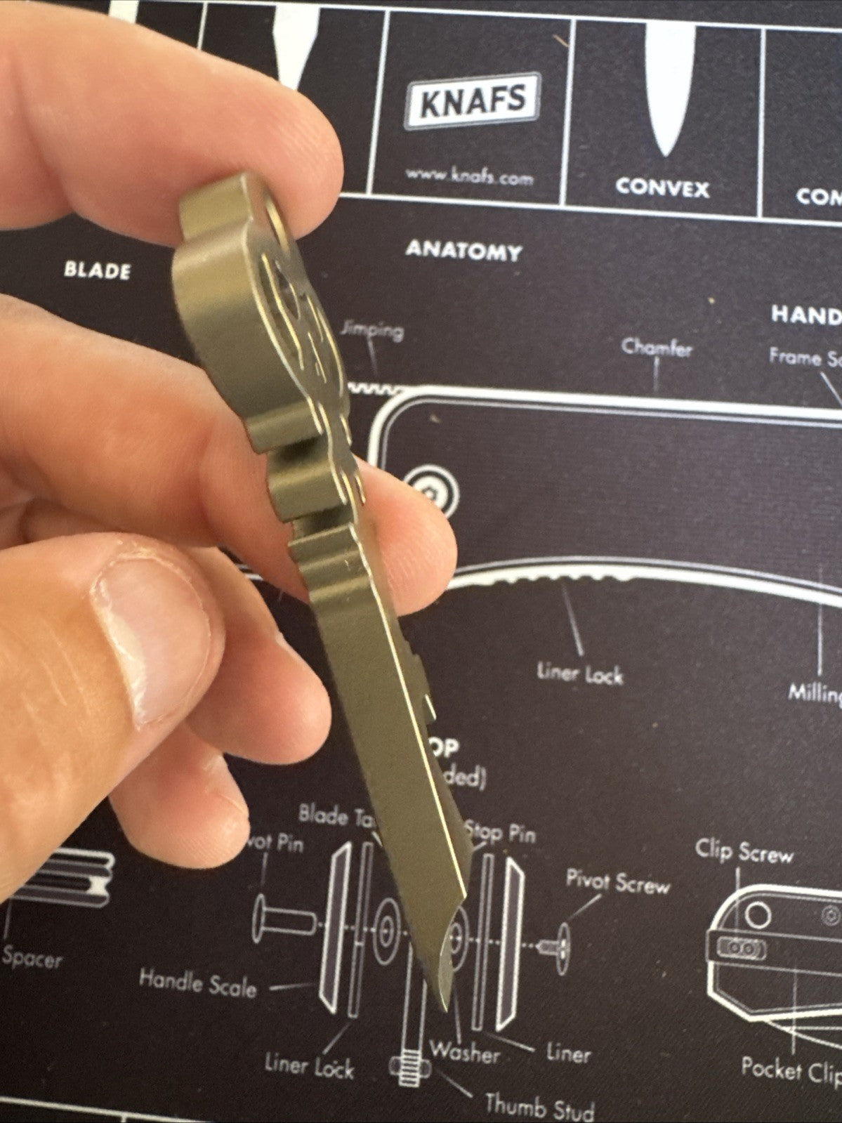 Chaves Knives Titanium Anodized Bronze Color Skeleton Key Prybar  - Brand New!