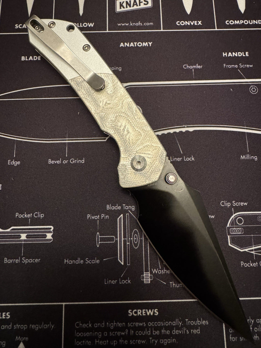KANSEPT Fenrir Button Lock G-10 with Aluminum Foil Handle