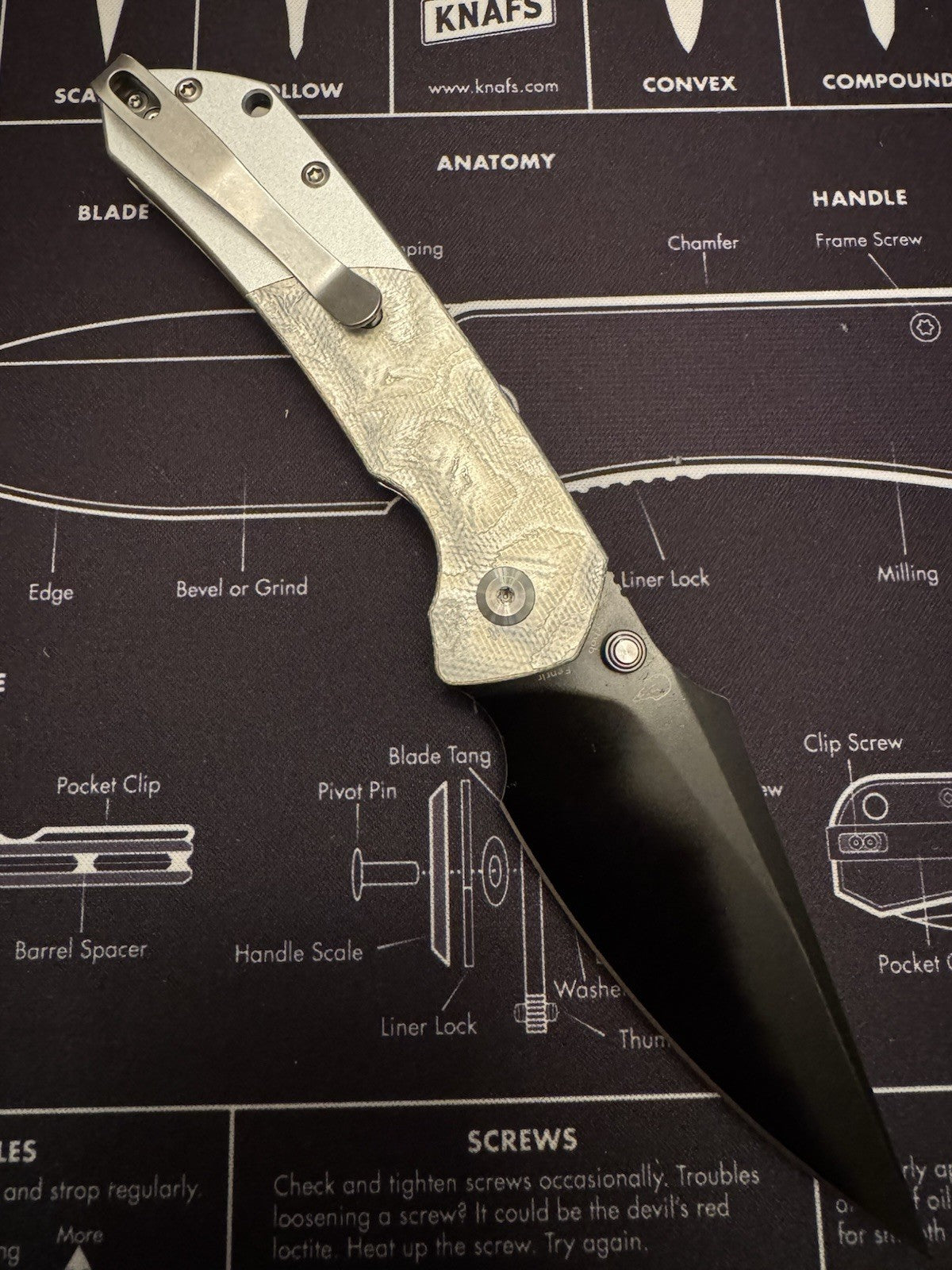 KANSEPT Fenrir Button Lock G-10 with Aluminum Foil Handle