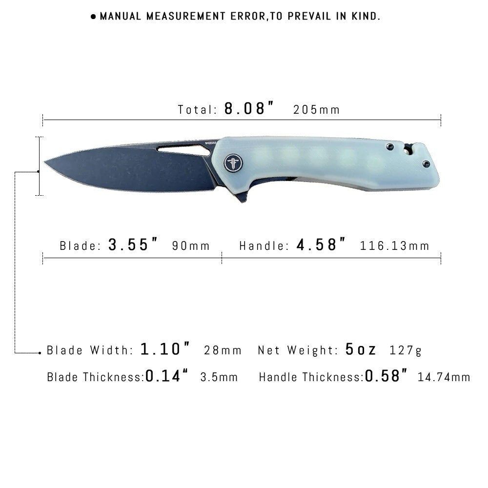 Shooziz D2 Folding Knife Well-Made Blade Jade G10