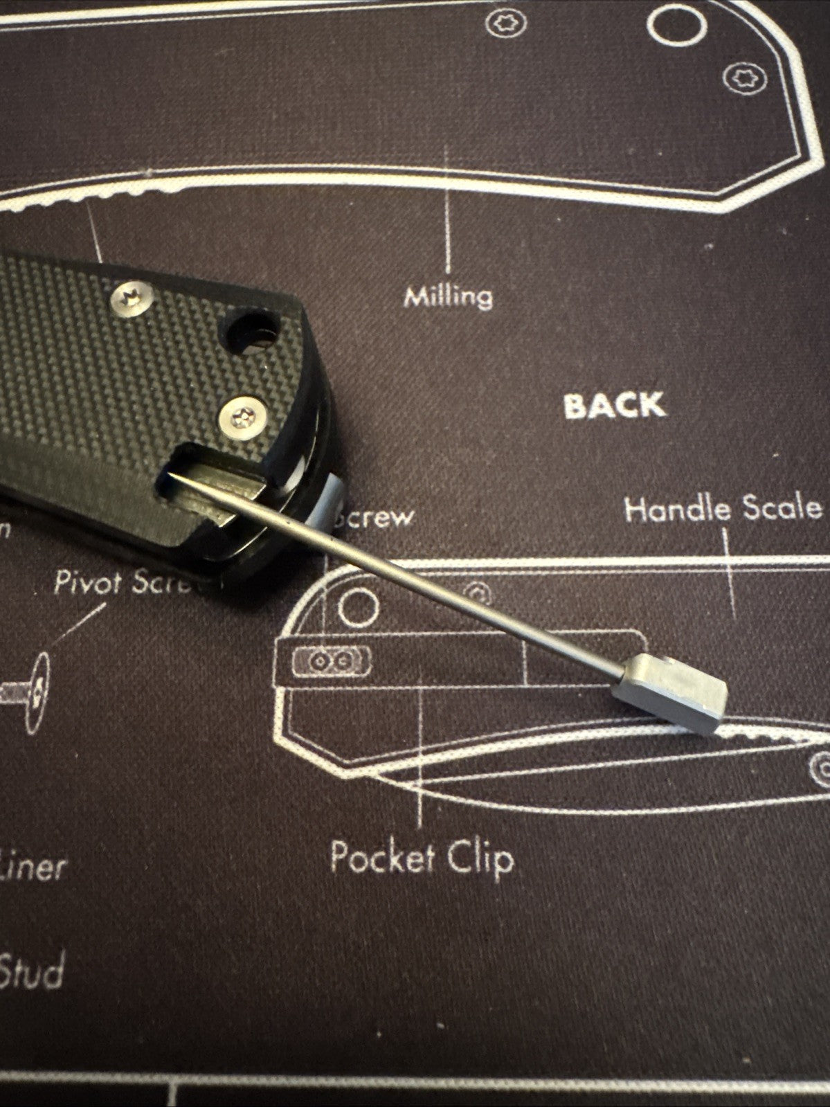 Dreamtech, Titanium Toothpick, Button Lock, Black G10 Handle, D2 Blade,D4134GB