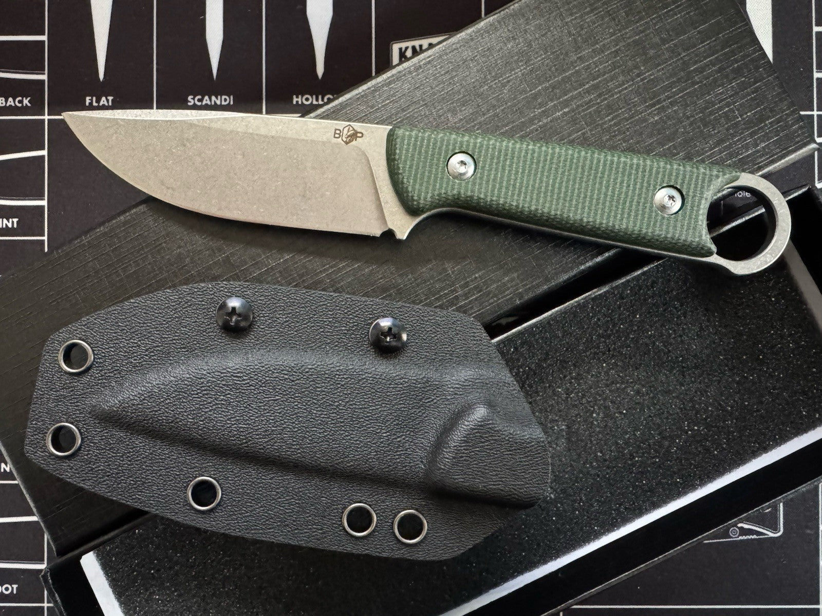 Nomad – D2 Fixed Blade Knife with Micarta Handle & Kydex Sheath