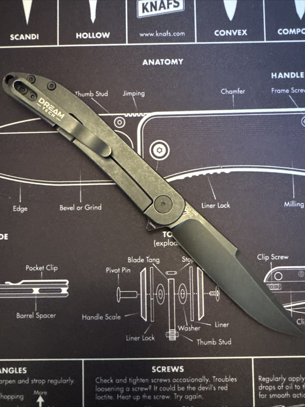 Dreamtech Black Titanium Handle, D2 Blade, Model: D4366