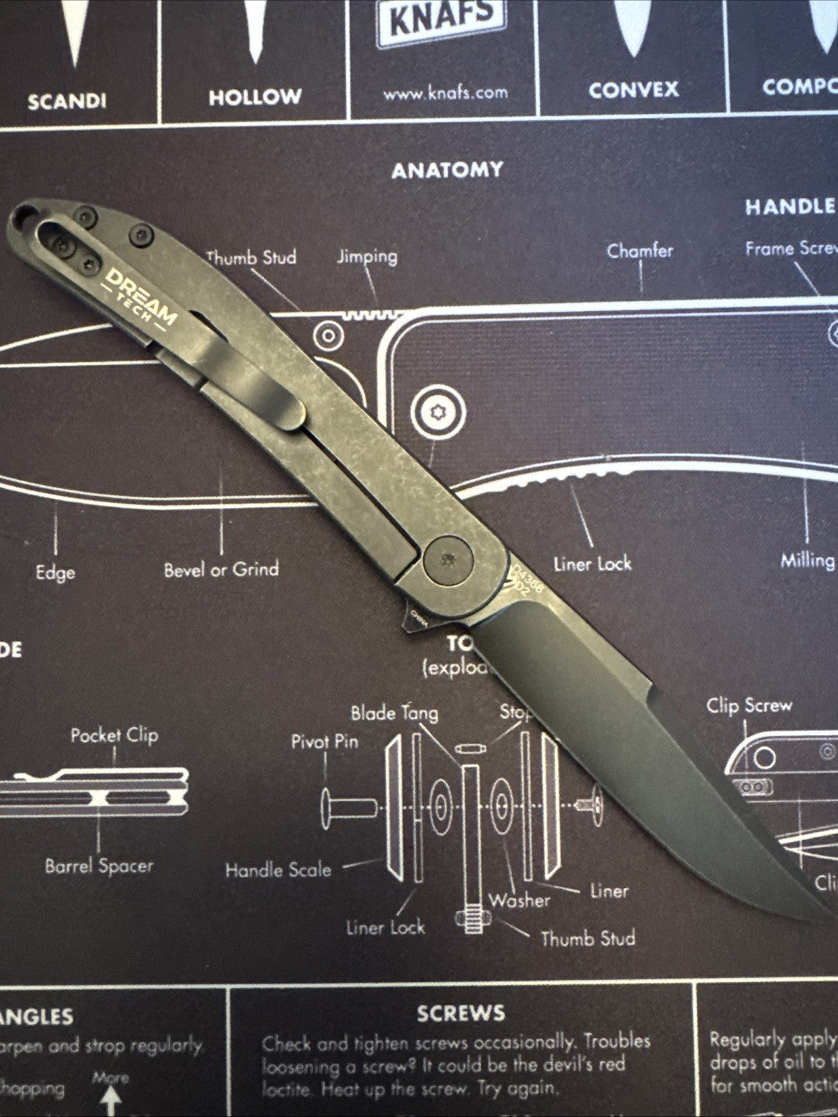 Dreamtech Black Titanium Handle, D2 Blade, Model: D4366