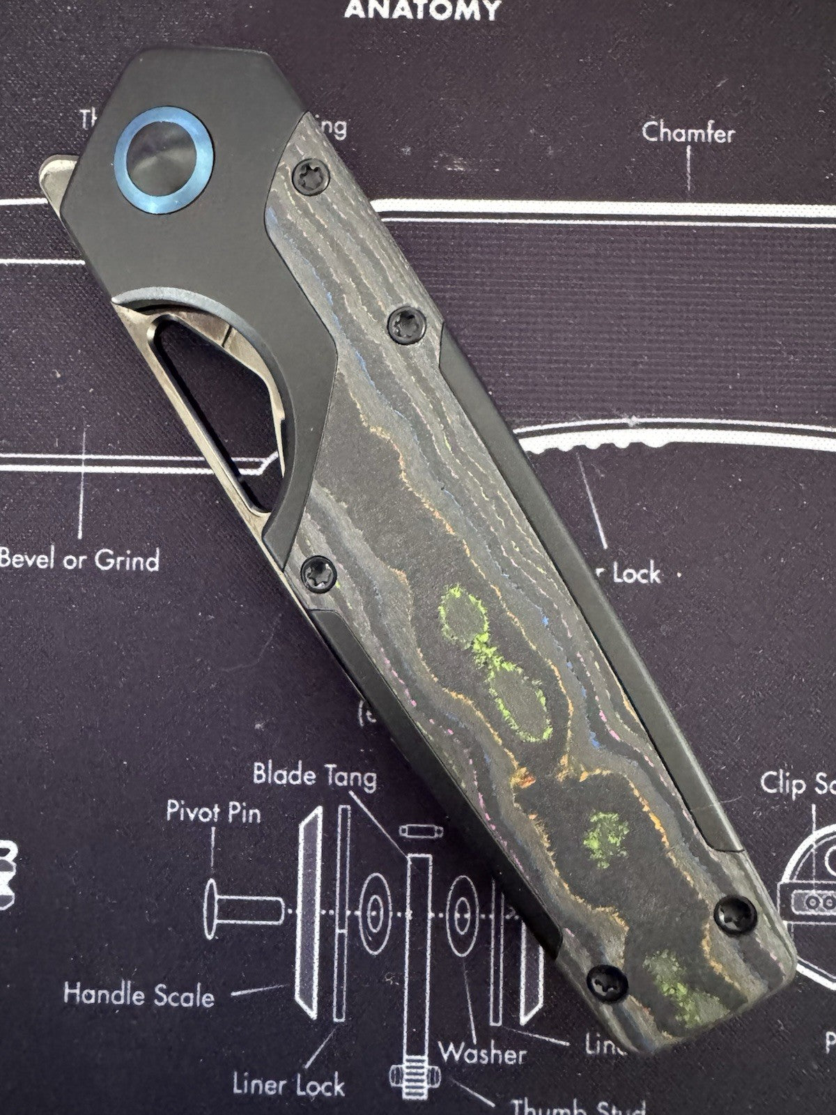 Kizer Serpentine 80s Folding Pocket Knife Elmax Blade Titanium