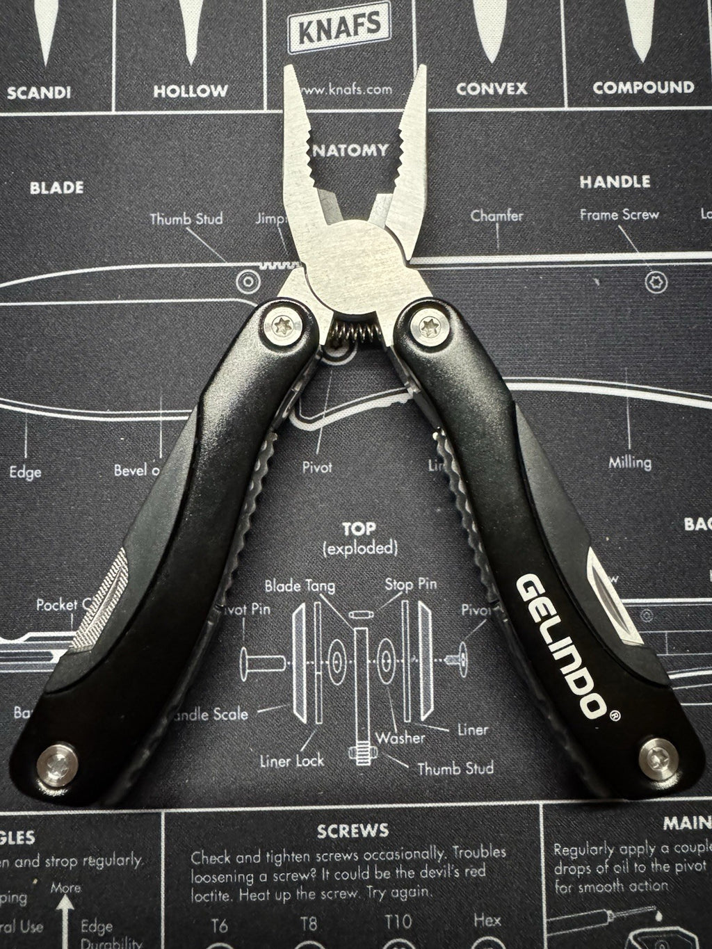 Gelindo Premium Multi Tool Pocket Knife Black With Case Pliers Saw File