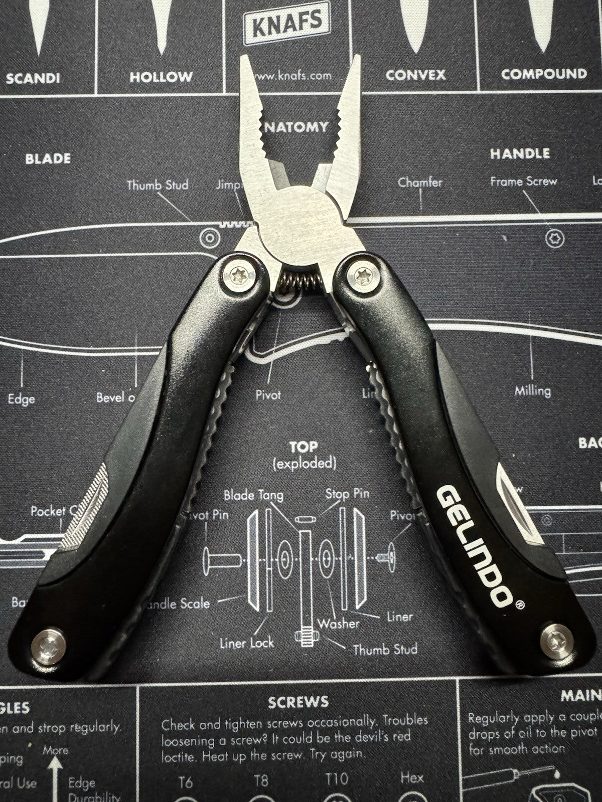 Gelindo Premium Multi Tool Pocket Knife Black With Case Pliers Saw File