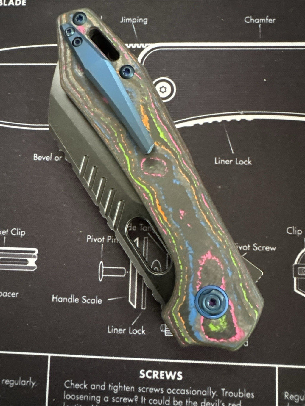 Vosteed RSKAOS EDC Blade BR OP Exclusive- 80s Camo Carbon Handle M390 Blade  NIB