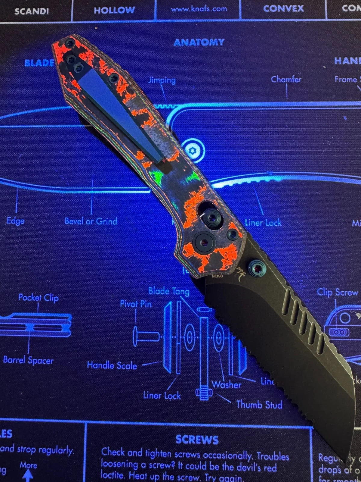 Vosteed Mini RSKAOS 80s Camo Carbon M390 BROP Br-op Exclusive Teeth!