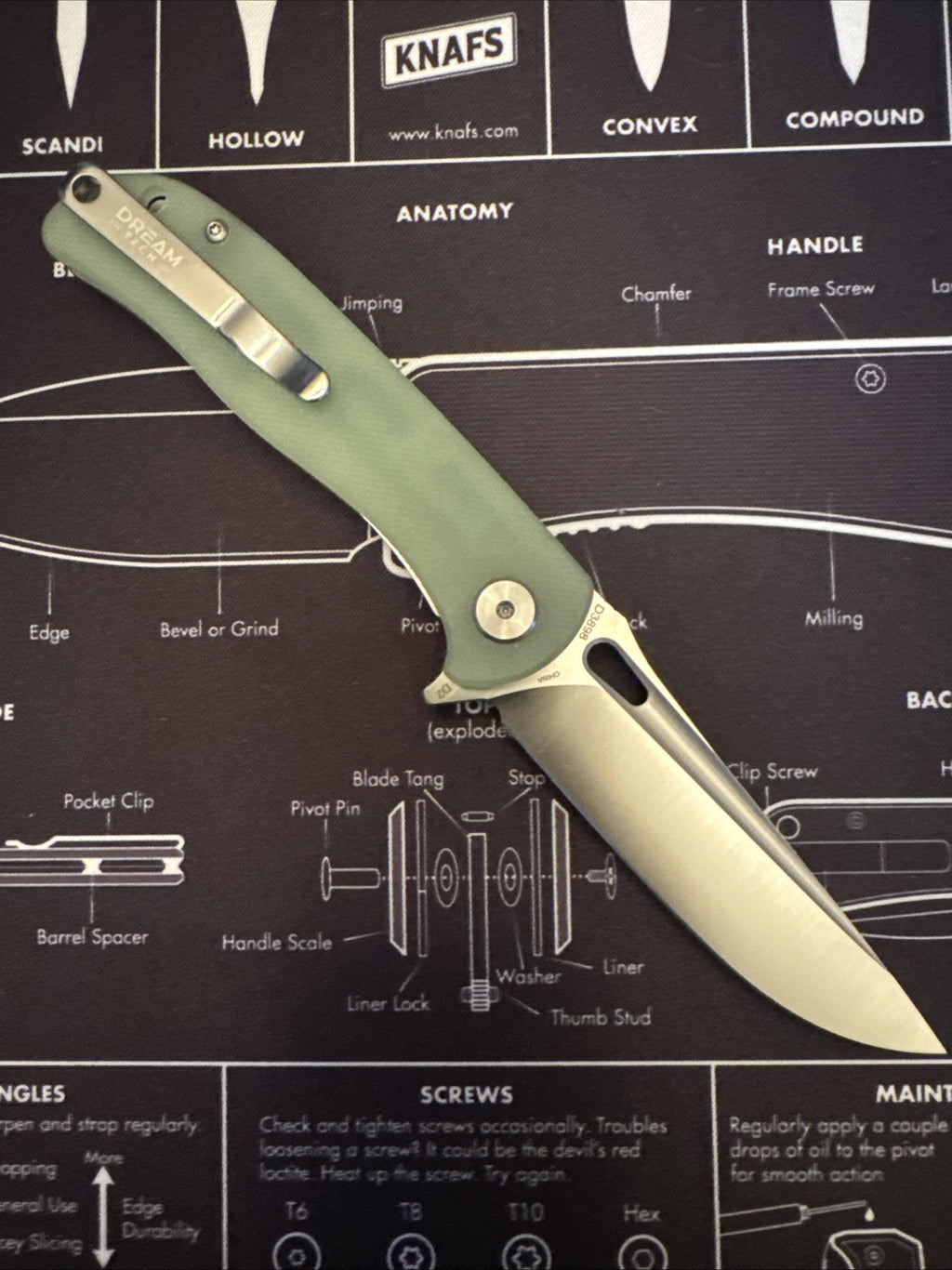 Dreamtech Liner Lock, Jade G10 Handle, D2 Blade, Model D389GJ