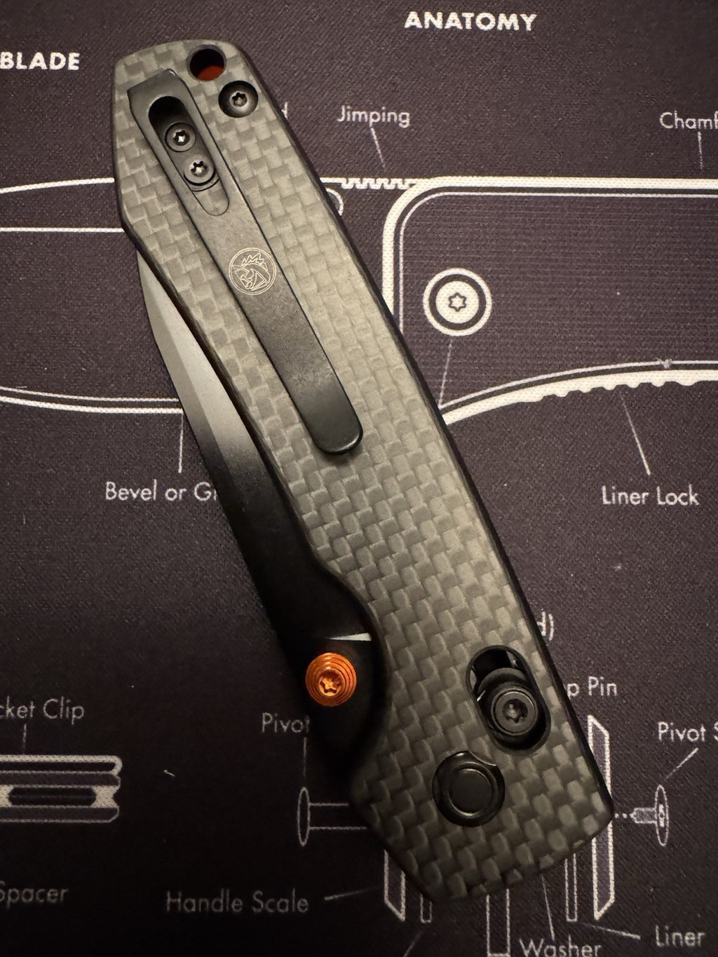 Vosteed Raccoon® - Crossbar Lock Knife 3.25" Nitro-V Blade & Carbon Fiber