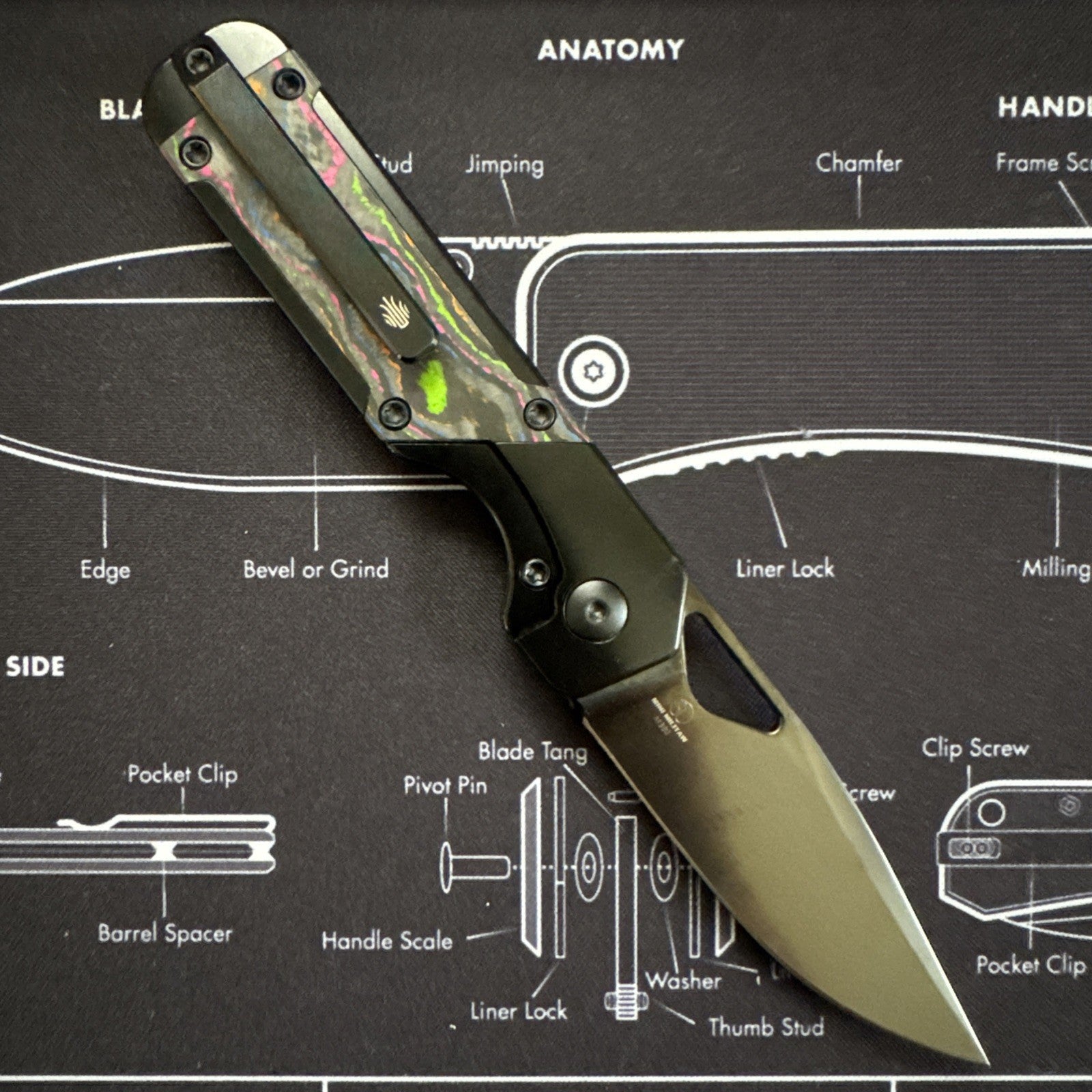 Kizer Mini Militaw 80s Camo Carbon Fiber