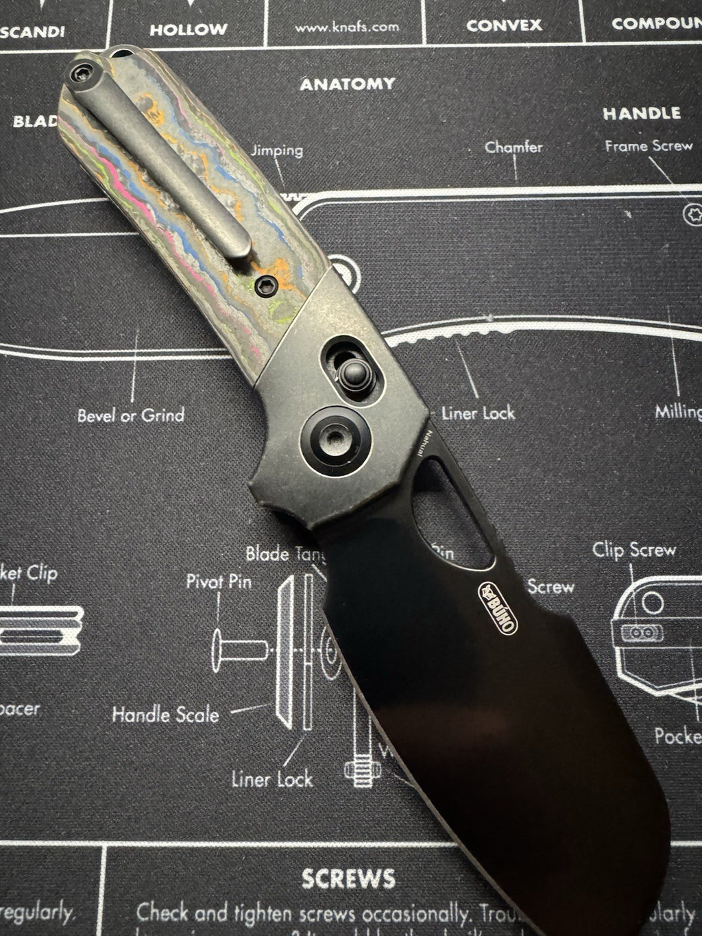 Kansept Nahual K2125V1 – MagnaCut Blade - 80s Camo Carbon Handle, Crossbar Lock