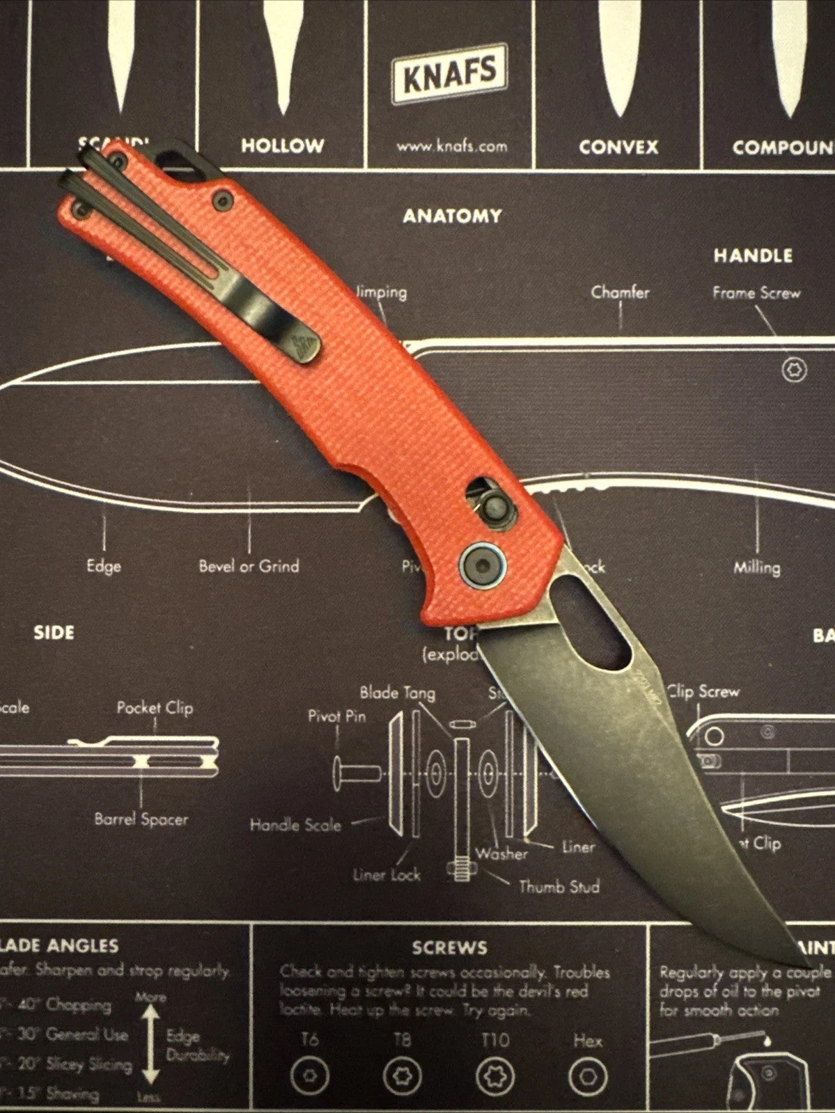 SRM Knives 9203 MR2 Ambi Lock Red Micarta Folding 10Cr15CoMoV Knife 9203MR2