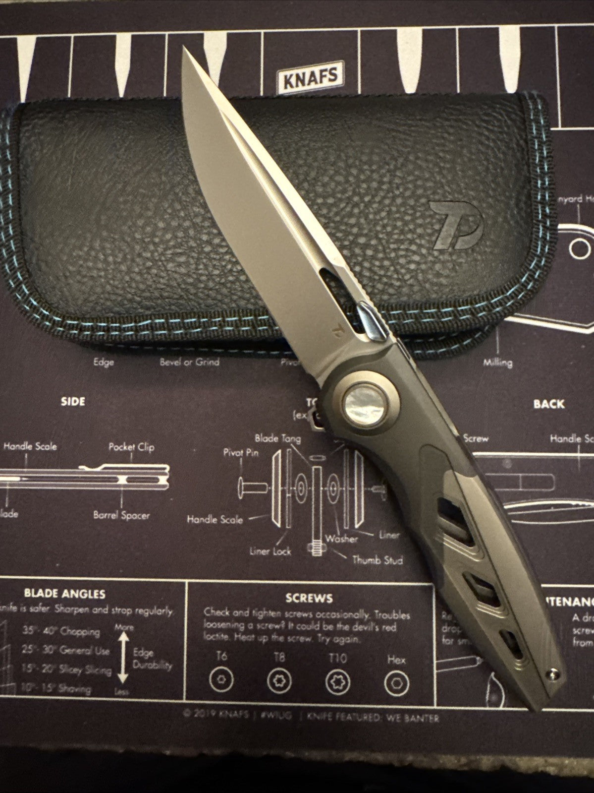Dreamtech M390 Blade, Button Lock, Titanium + Zirconium Handle,  Model: D4281G