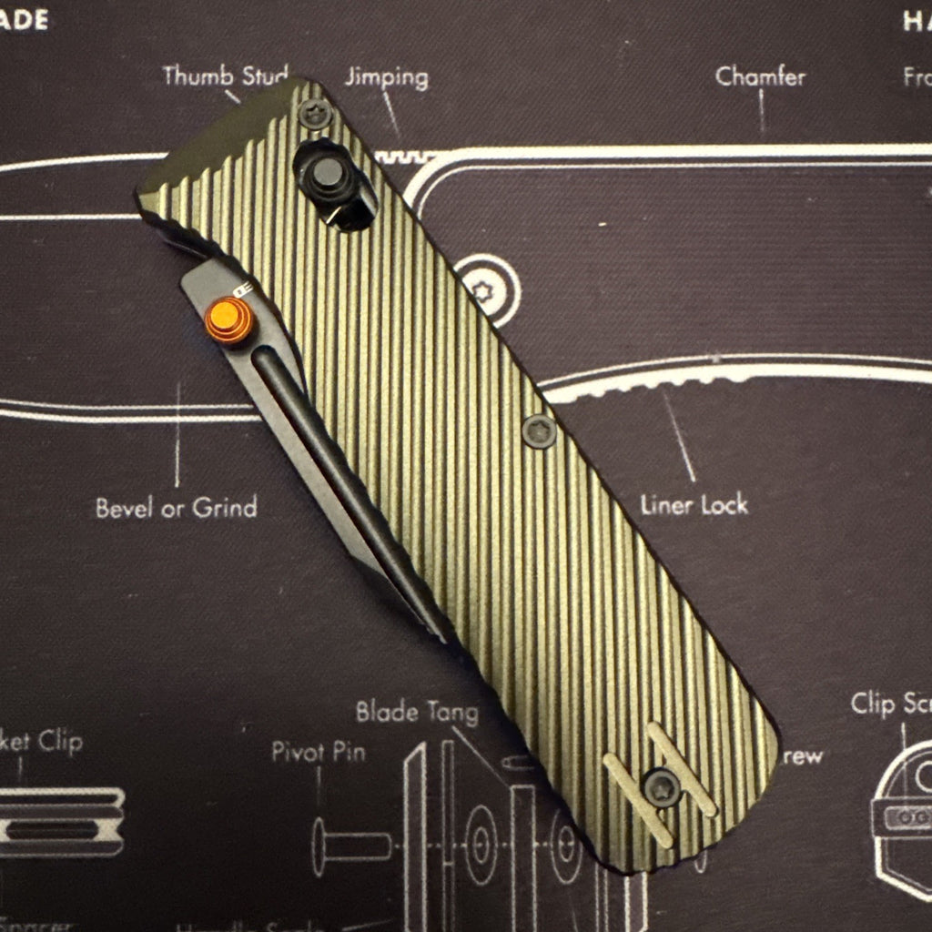 Vosteed Vombat Crossbar Lock Clip Point Folding Knife Aluminum Handle M390 Blade